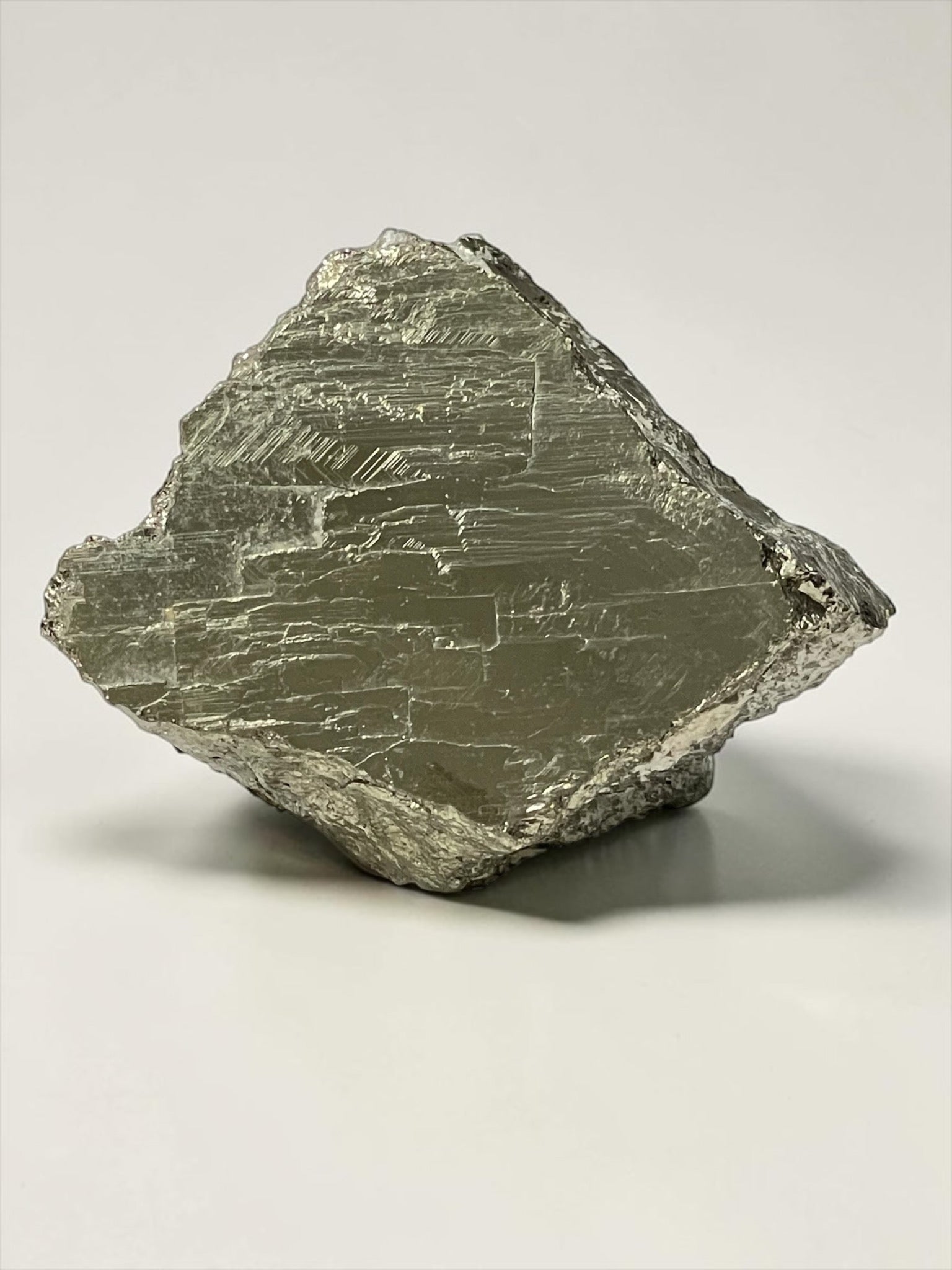 Blocky striated metallic pyrite specimen from the Climax Mine